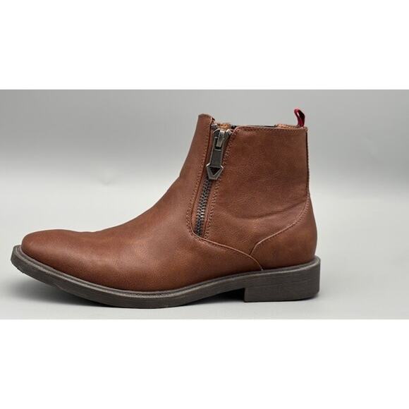 EUC Mens sz. 8.5 brown Guess ankle chelsea boots w/zipper NO ORIGINAL PACKAGING - Picture 4 of 16
